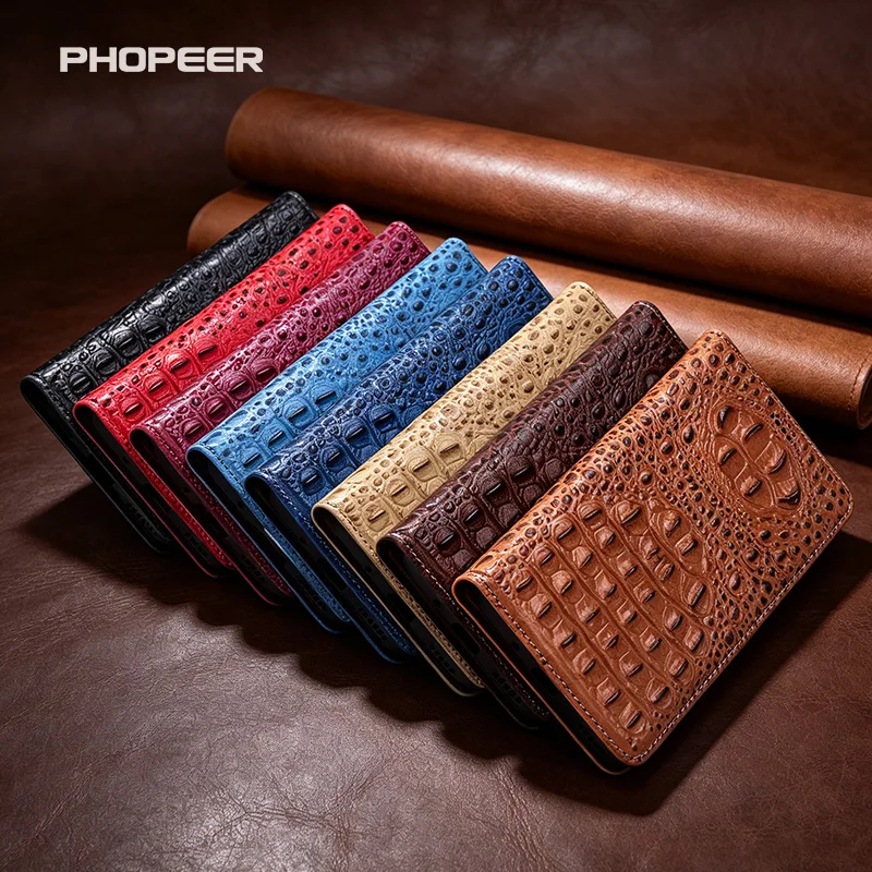 Luxury Genuine Leather 3D Crocodile Claw Flip Magnetic Phone Case for Xiaomi Civi Compatible with Models 5 4 3 2 1 S pro