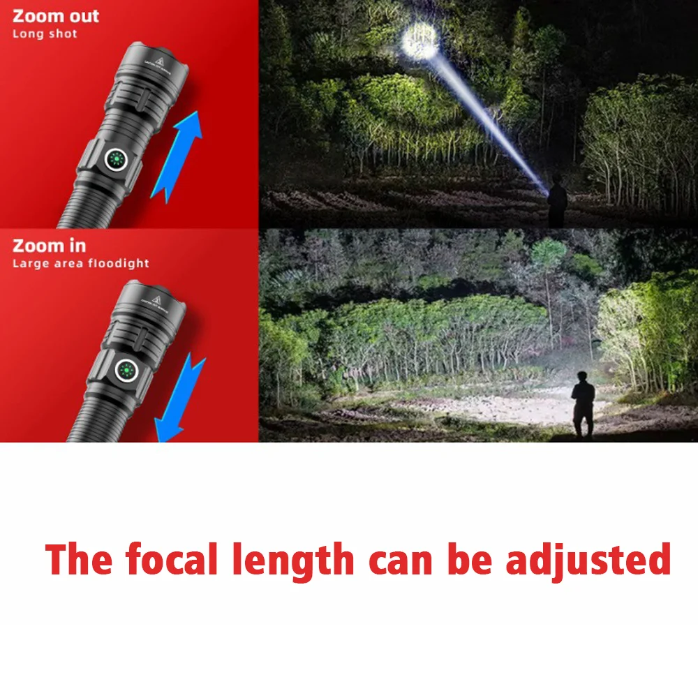 LED Tactical Flashlight 1500 Lumens 1100M Beam Range Military Rechargeable Self Defense Led Lighting Torchs