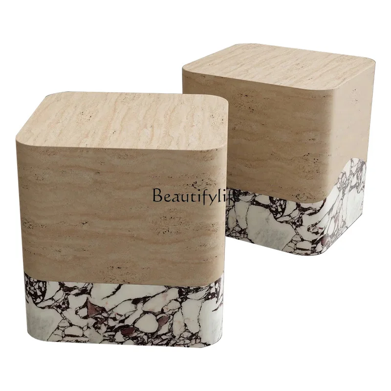 

Medieval marble coffee table modern simple French travertine