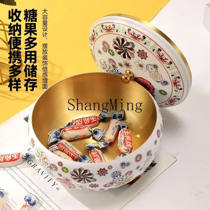 

CL pure brass fruit plate, living room ornament, coffee table, melon seed snacks, colorful candy jar, storage jar, brass