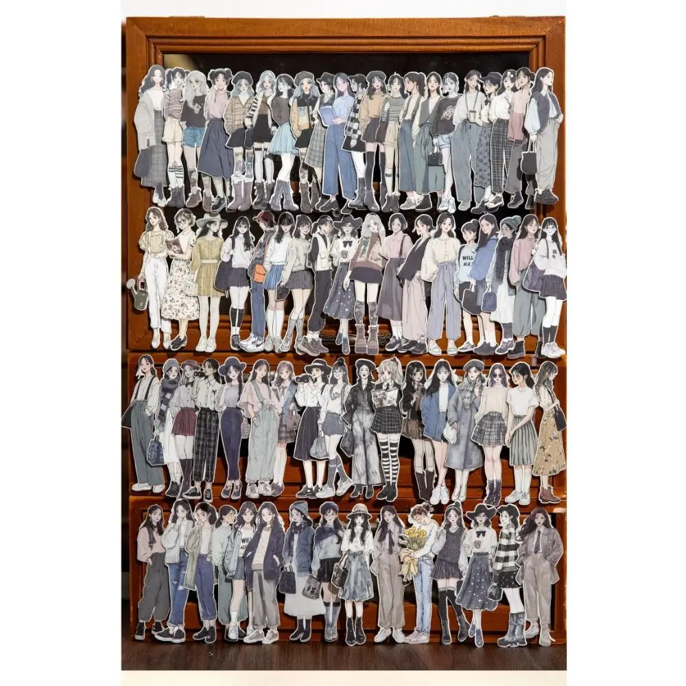 

100 шт. новые наклейки из материала ручной работы в стиле ретро «сделай сам», бумага для ручного счета, тема персонажа, альбом для вырезок