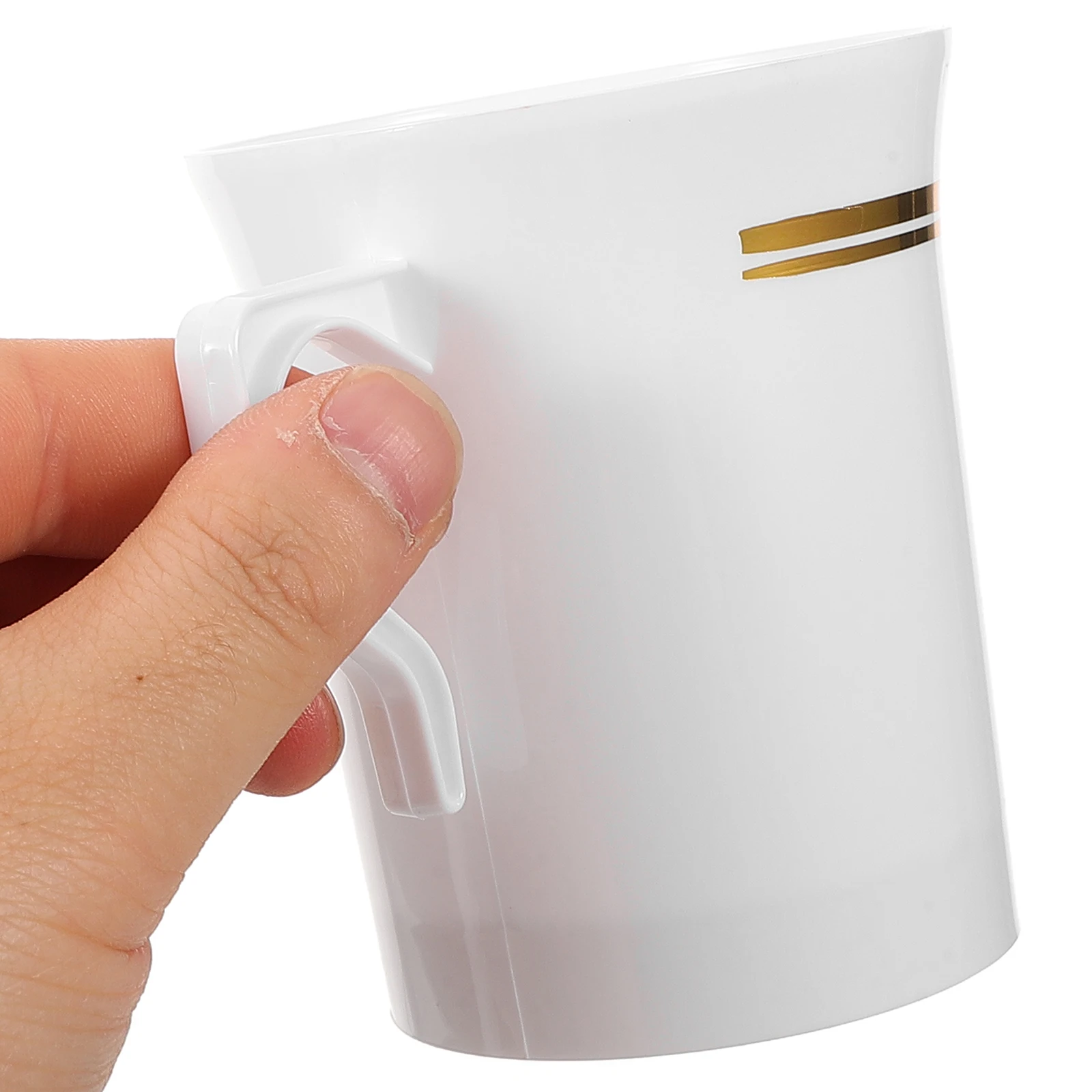 

10Pcs Small Coffee Mug 8Oz with Handle Plastic Water Cup Portable Milk Cup for Tea Cappuccino Latte Juice Daily Use