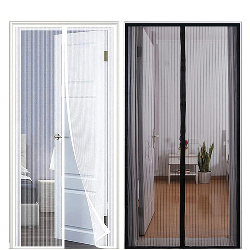 5 Sizes Basic Magnetic Mosquito Net Summer Anti Bug Fly Door Curtains Mesh Automatic Closing Door Screen Kitchen Sticker Curtain