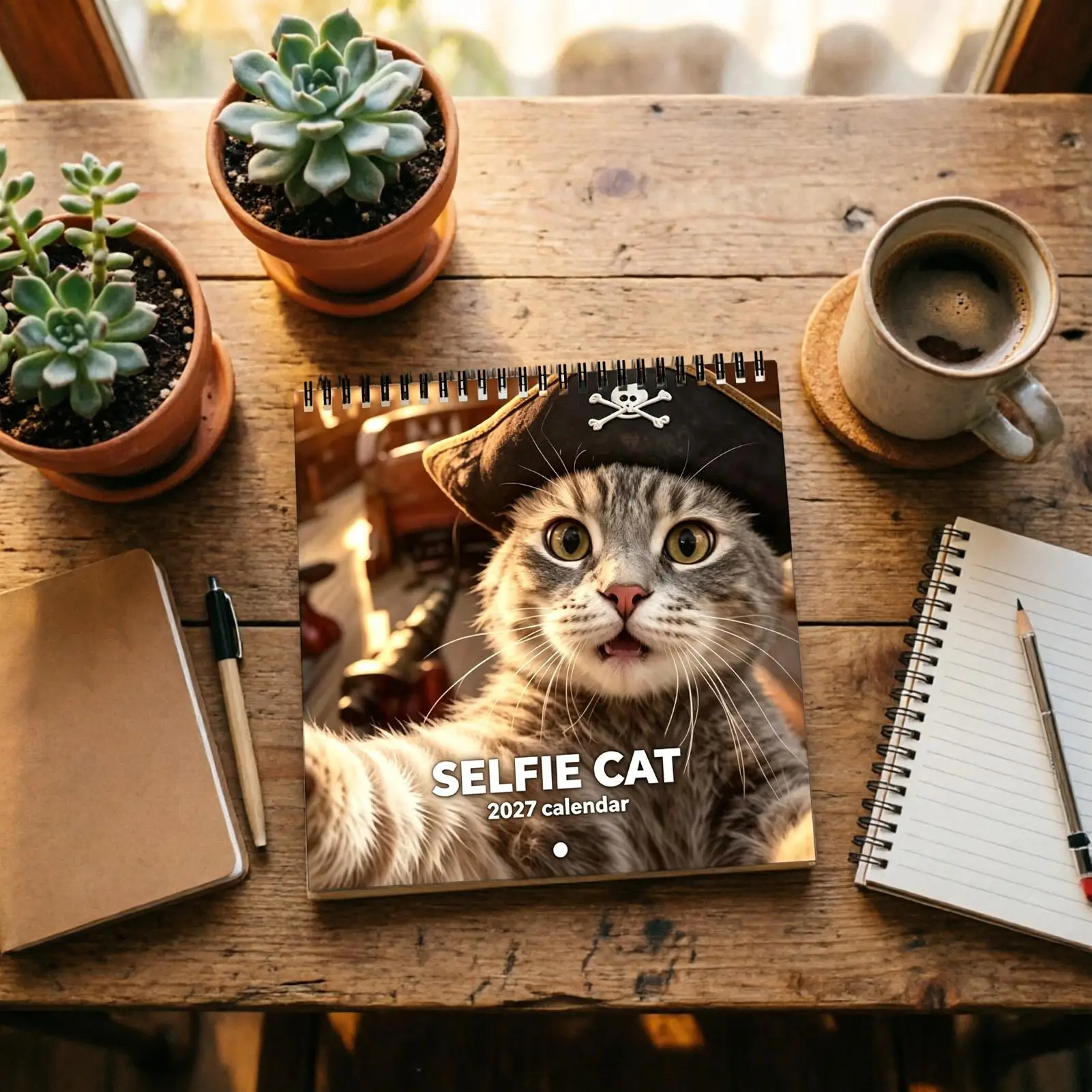 Cat Calendar Playful Cat Patterns 12-Month Hangable Planner Display 2027 Calendar For Home Office School Classroom Family Dorm