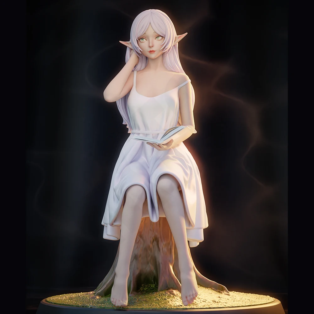

1/24 3d Print Model Kit Elf White Dress Anime Resin Figure Model Kit DIY Miniature Reduction Statue Unpainted Kit Toy