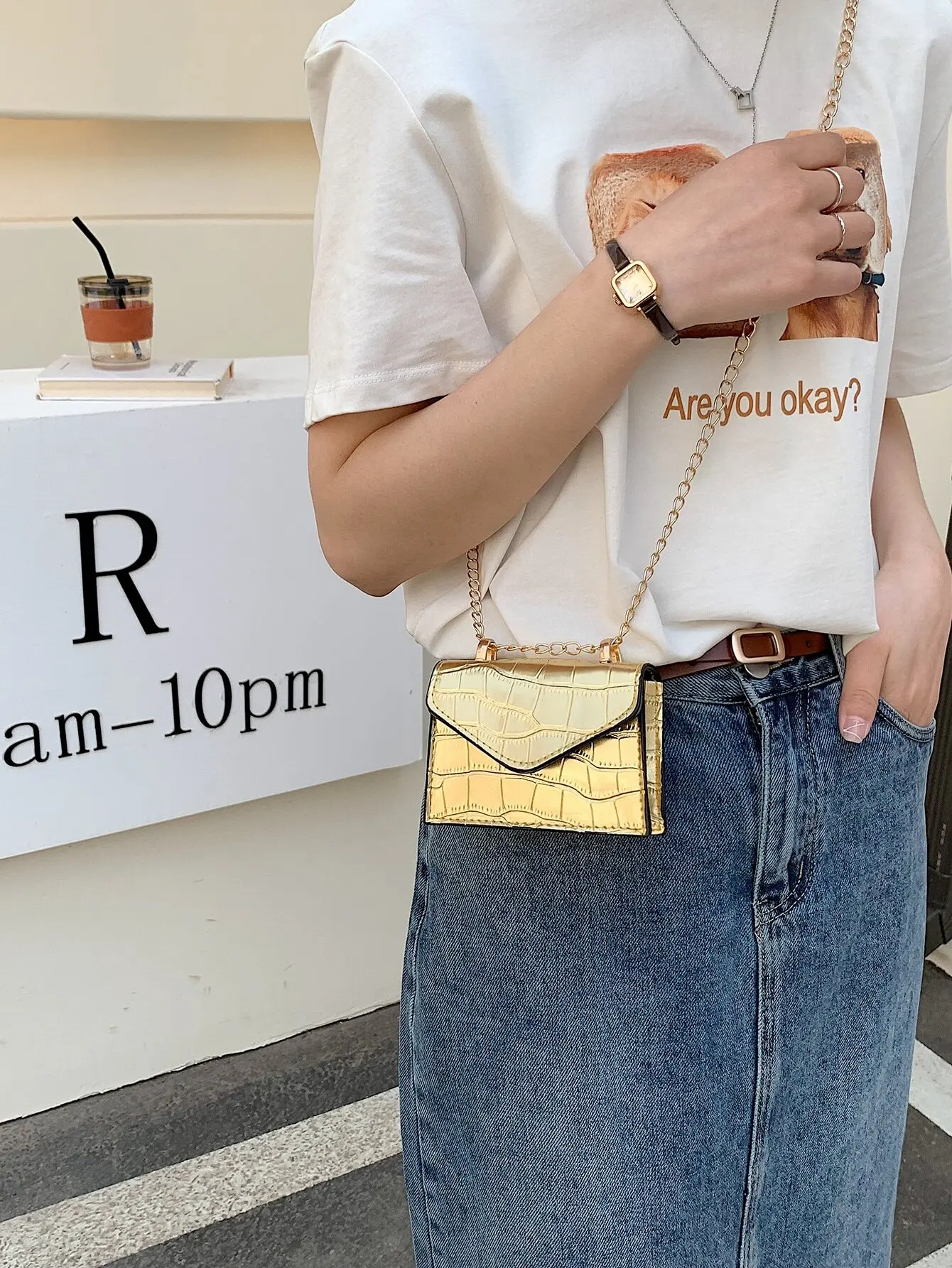 

Mini New Fashionable Shoulder Crossbody Underarm Plain PU Leather Chain Bag Small Square Bag