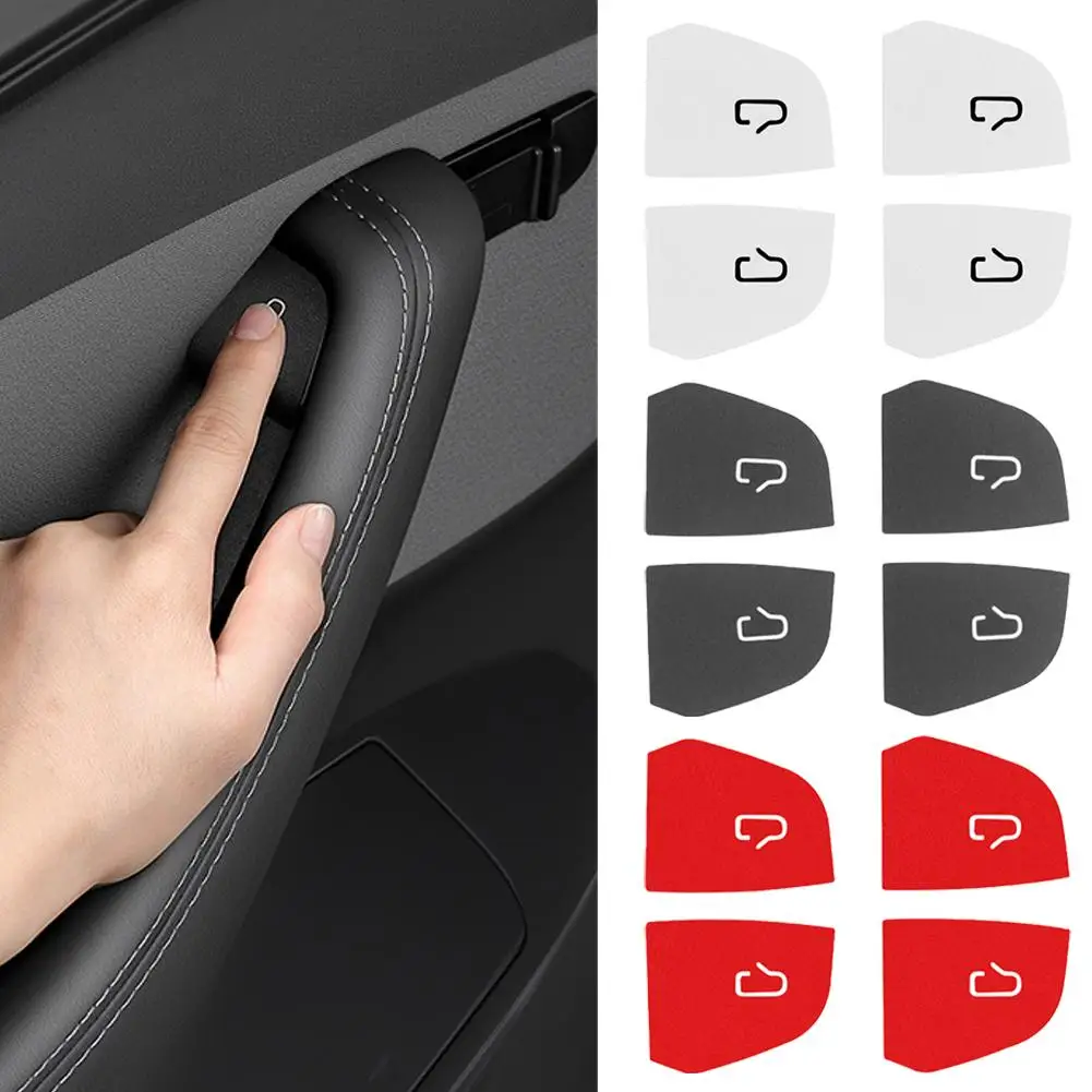 4pcs Door Switch Decorative Sticker For Tesla Model 3 Y Highland Juniper 2025 Car Interior Suede Door Switch Button Trim Sticker
