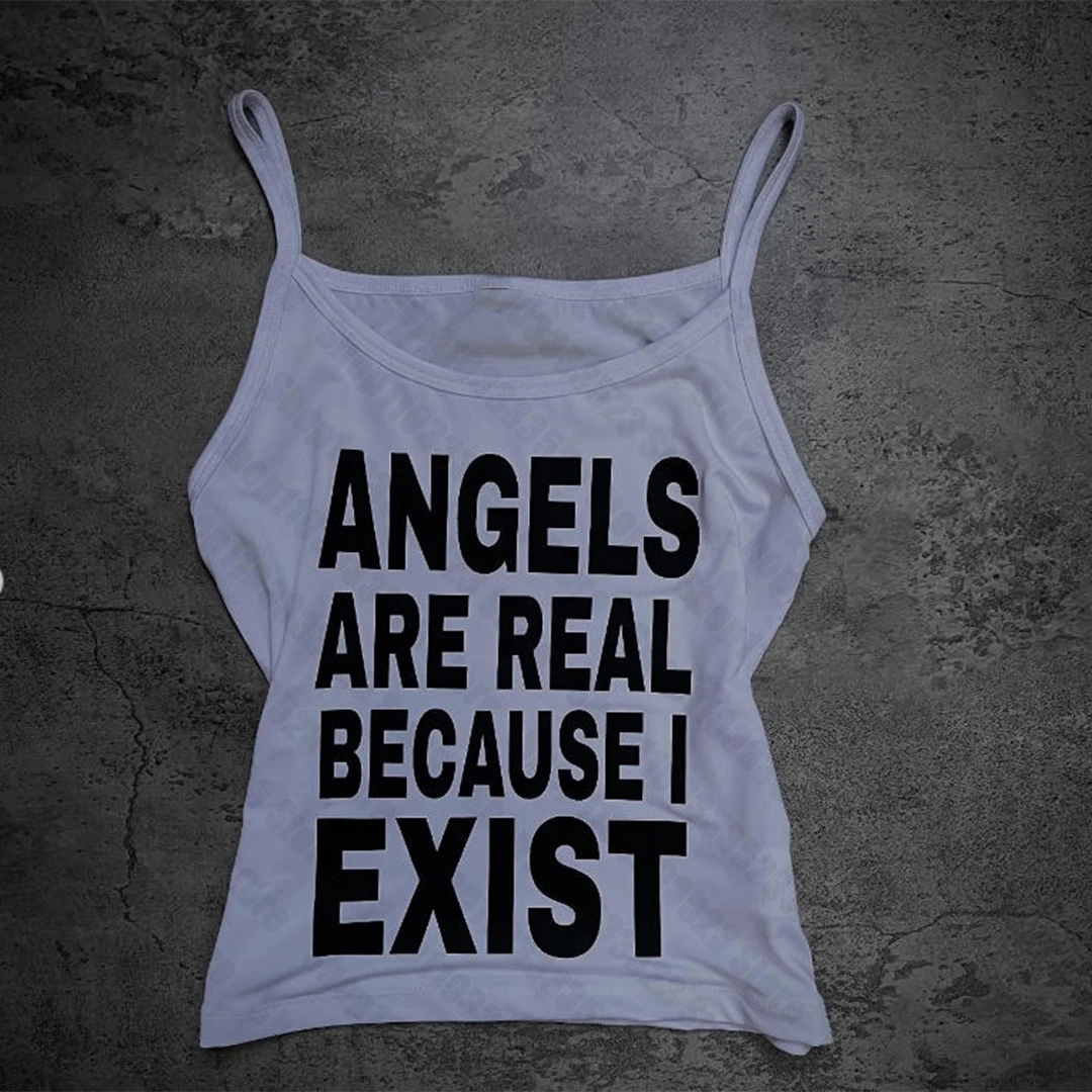 Emo girls Gothic Cute Skinny Crop Top Women Vintage Aesthetic Print Tank Y2k Style Clothes Punk Fairy Grunge Vest 2000s Summer