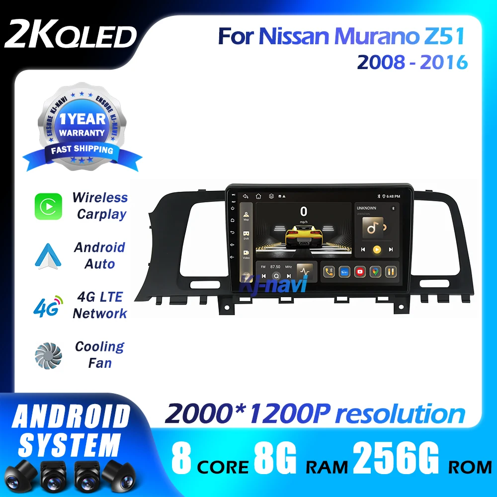 

Android 14 Car Radio For Nissan Murano Z51 2008-2016 WIFI IPS Touch Screen 9" Multimedia Video Player Navigation GPS 5GWifi 4G