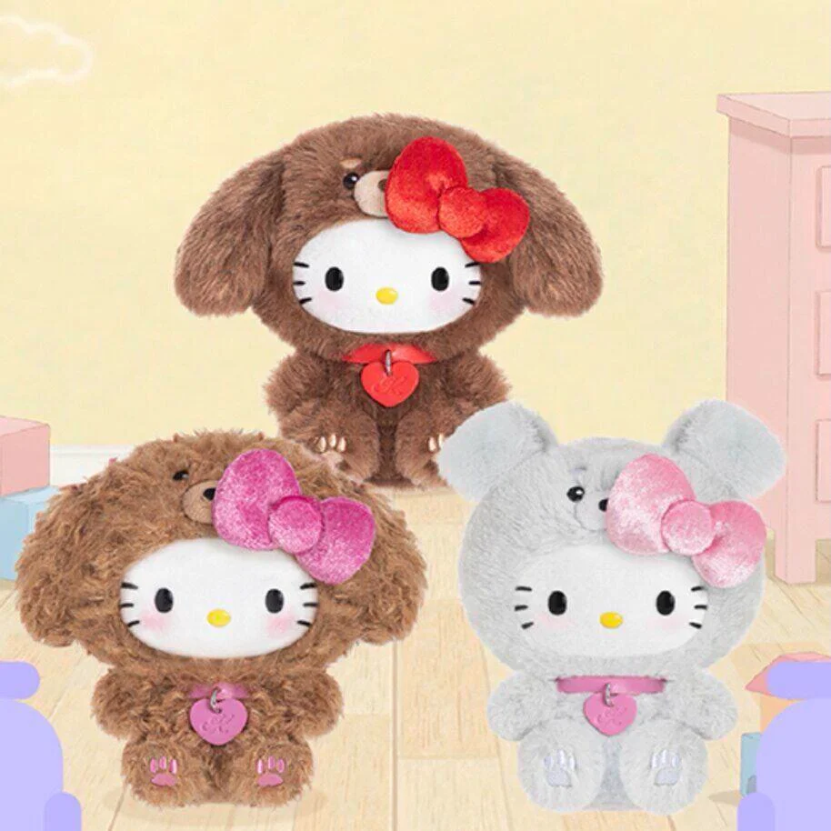 

Genuine Hello Kitty Puppy Party Series Blind Box Figure Mystery Box Surprise Bag Pendant Collect Keychain Anime Doll Toy Gift
