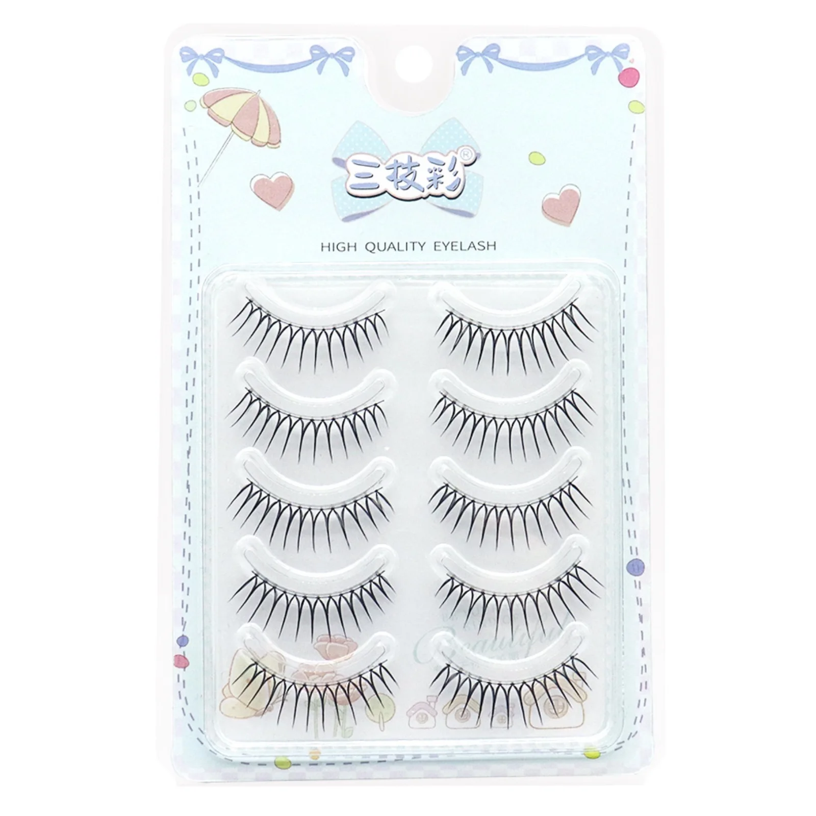 Koreanische U-förmige falsche Wimpern Ins Zhang Yuanying falsche Wimpern natürliche Wispy weiche V-förmige Wimpernverlängerung Comic Augen-Make-up