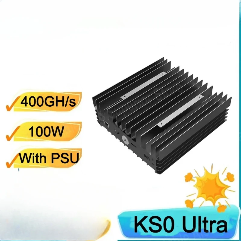 Minerador KS0 Ultra 400GH/s 100W Máquina de mineração para uso doméstico silencioso com PSU KAS Mineração KS0 Ultra Miner