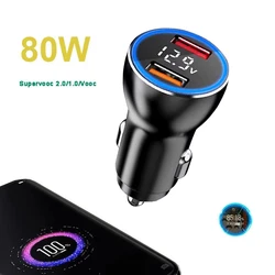 80W SUPERVOOC 2.0 + 80W SuperDart Car Fast Charger 8A Type-C Cable For OPPO Find X6 X5 X3 Pro X2 Reno 6 Realme X50 Pro 8 8 Pro