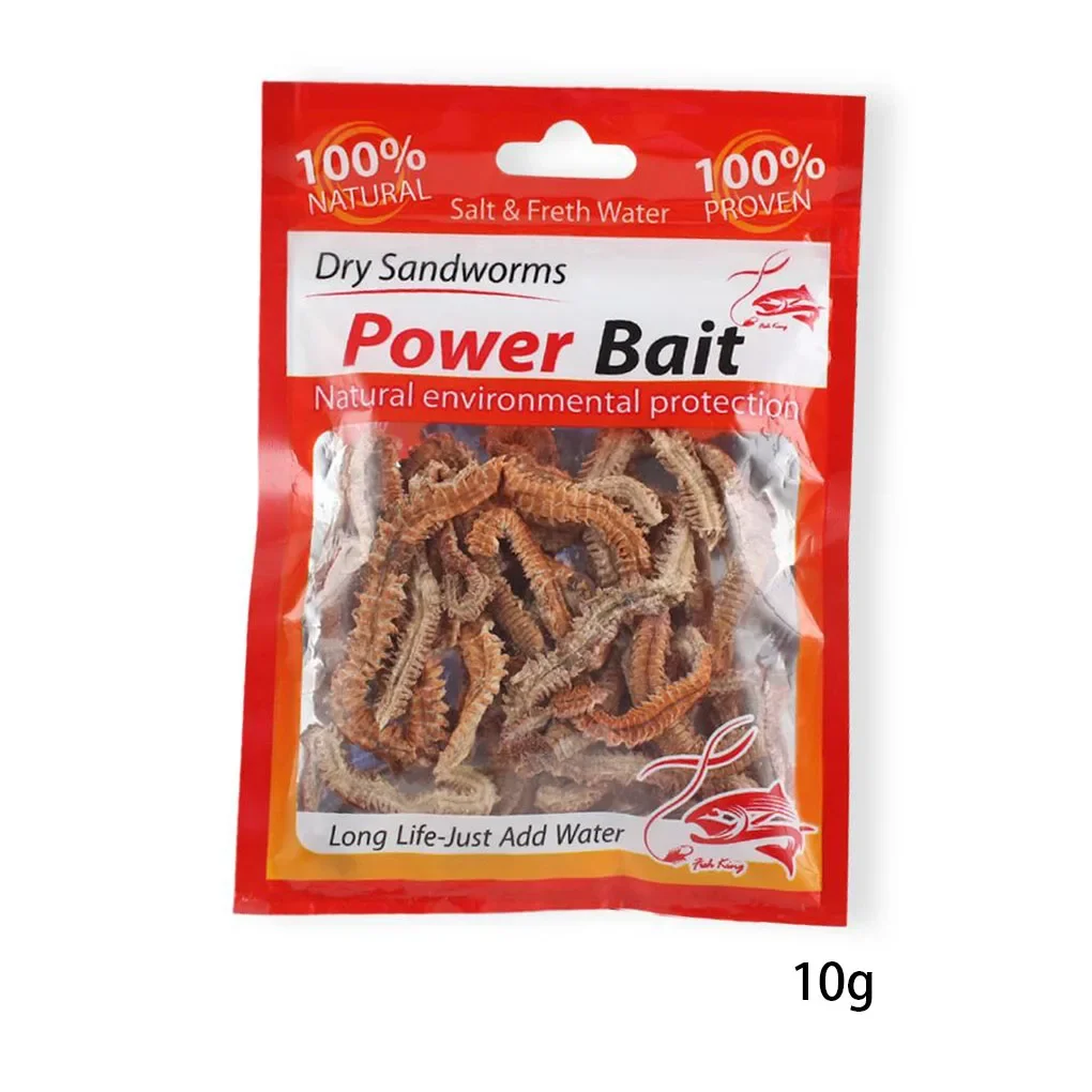 1 Bag 10g Dry Sandworm Fishing Lure Natural Dried Worms Outdoor Recreational Angling Tournament Portable Seductive Food