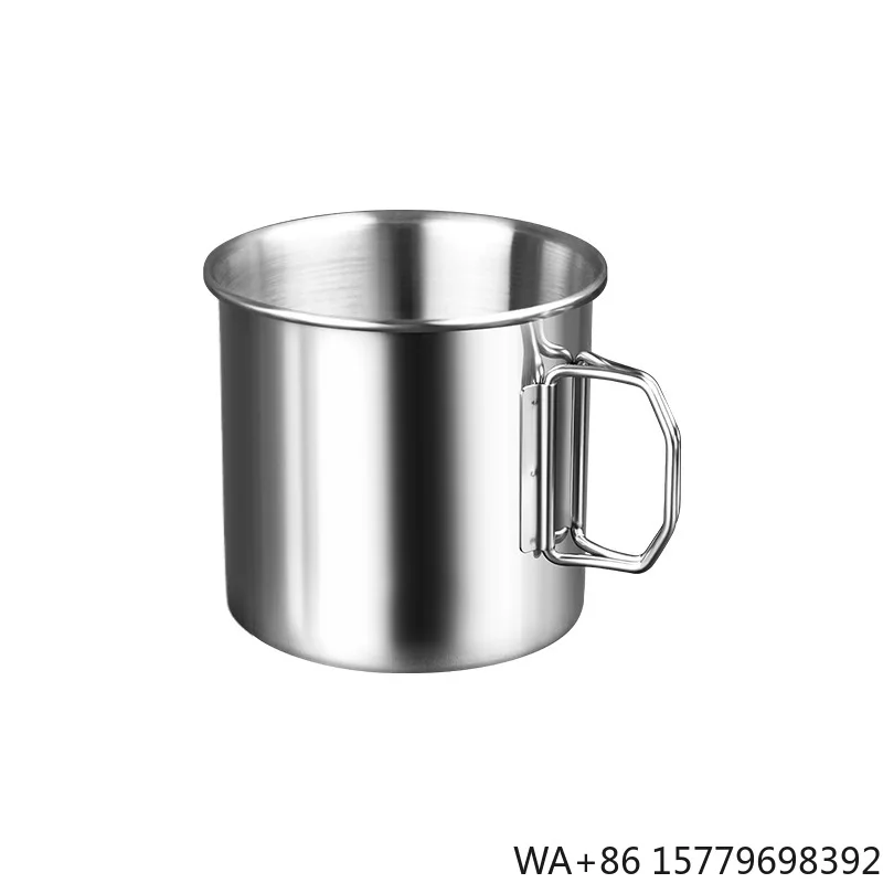 Outdoor Camping Hiking Multi-Functional Travel Cup Environmental 304 Stainless Steel Foldable Cup Portable Adult Use Outdoor