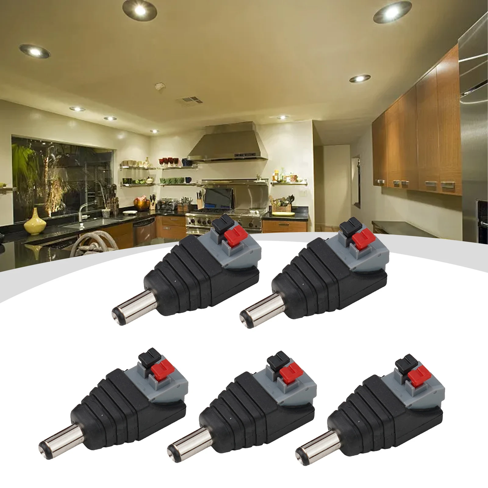 Stable and Reliable DC Male Female Wire Connector 5 5x2 1mm DC Power Plug Adapter No Screws for Easy Installation