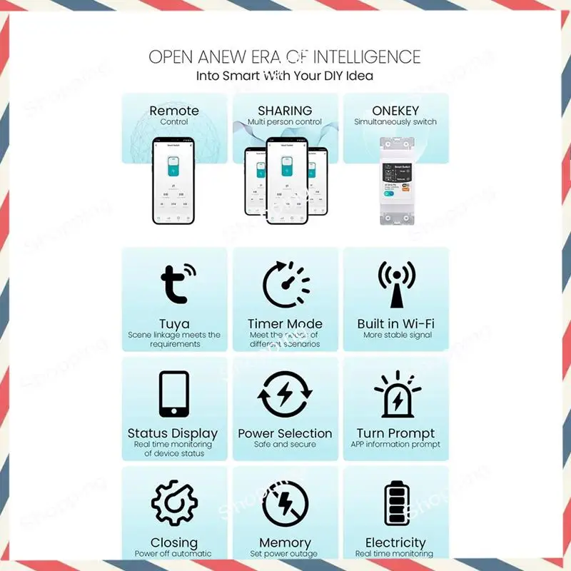 M20K Tuya Smart Circuit Breaker 2P 63A Remote Control Of Home Appliances For Smart Life APP CNMIBO