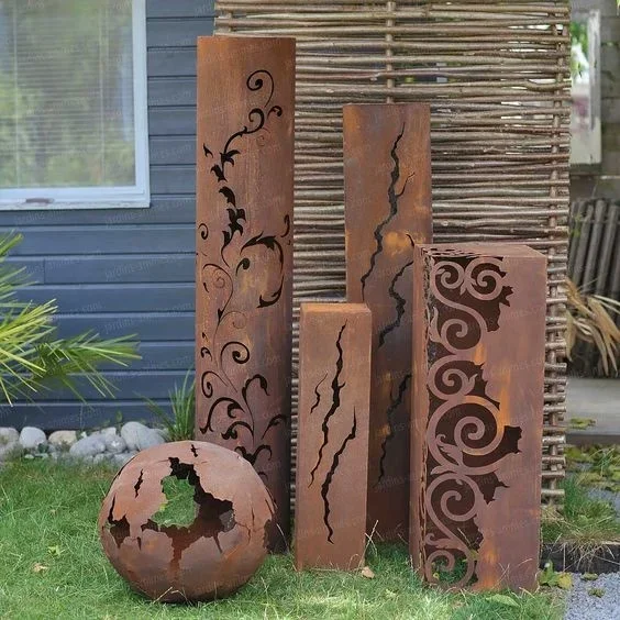 # Hot Outside Light Box Metal Led Boxes Laser Cut Custom Patterns Indoor Corten Steel Material
