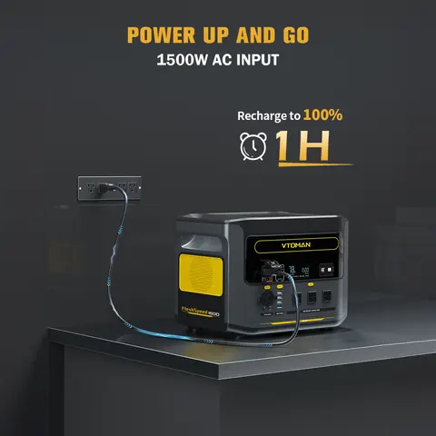 VTOMAN FlashSpeed 1500 bärbar kraftstation 1548Wh LiFePO4-batteri med 3000W topp för utomhuscamping, husbil, hemenergi 8 best sales utomhusbatteri - №2