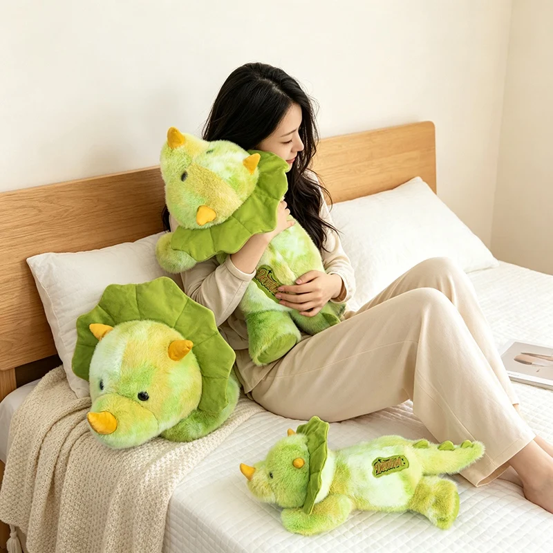 Weighted Triceratops Plush Pillow Tie‑dyed Dinosaur Stuffed Animal Large Soft Throw Cushion Home Decor - view 6