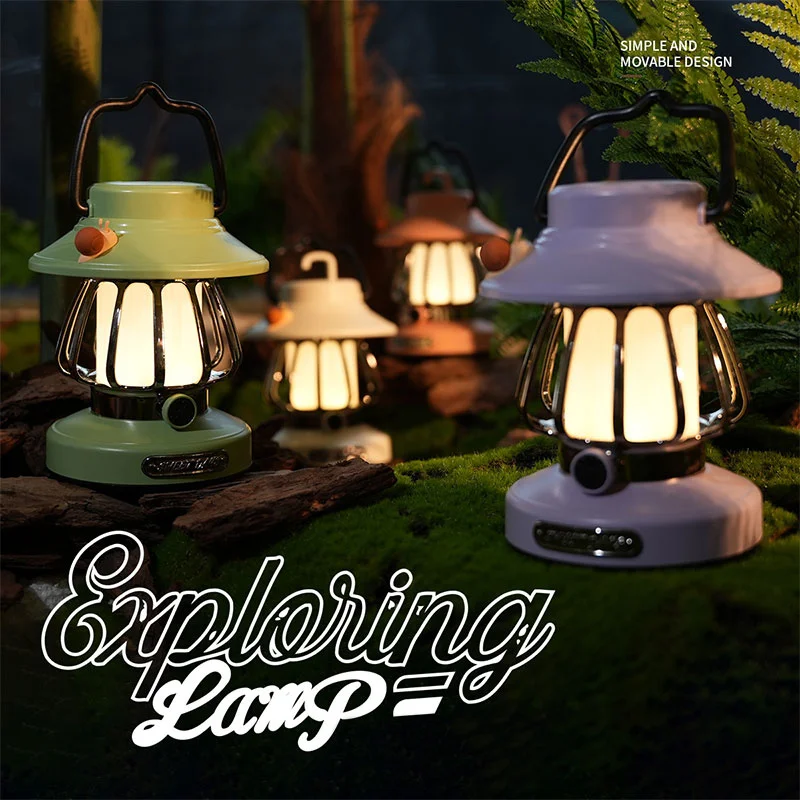 

Snail Vintage Camping Night Light Rechargeable Portable Outdoor Table Lamp Tent Camping Ambient Lights