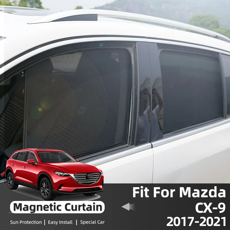 For Mazda CX-9 CX9 CX 9 2016-2023 Car Side Window Sunshade Front Windshield Magnetic Sun Shade Solar Protection Curtain