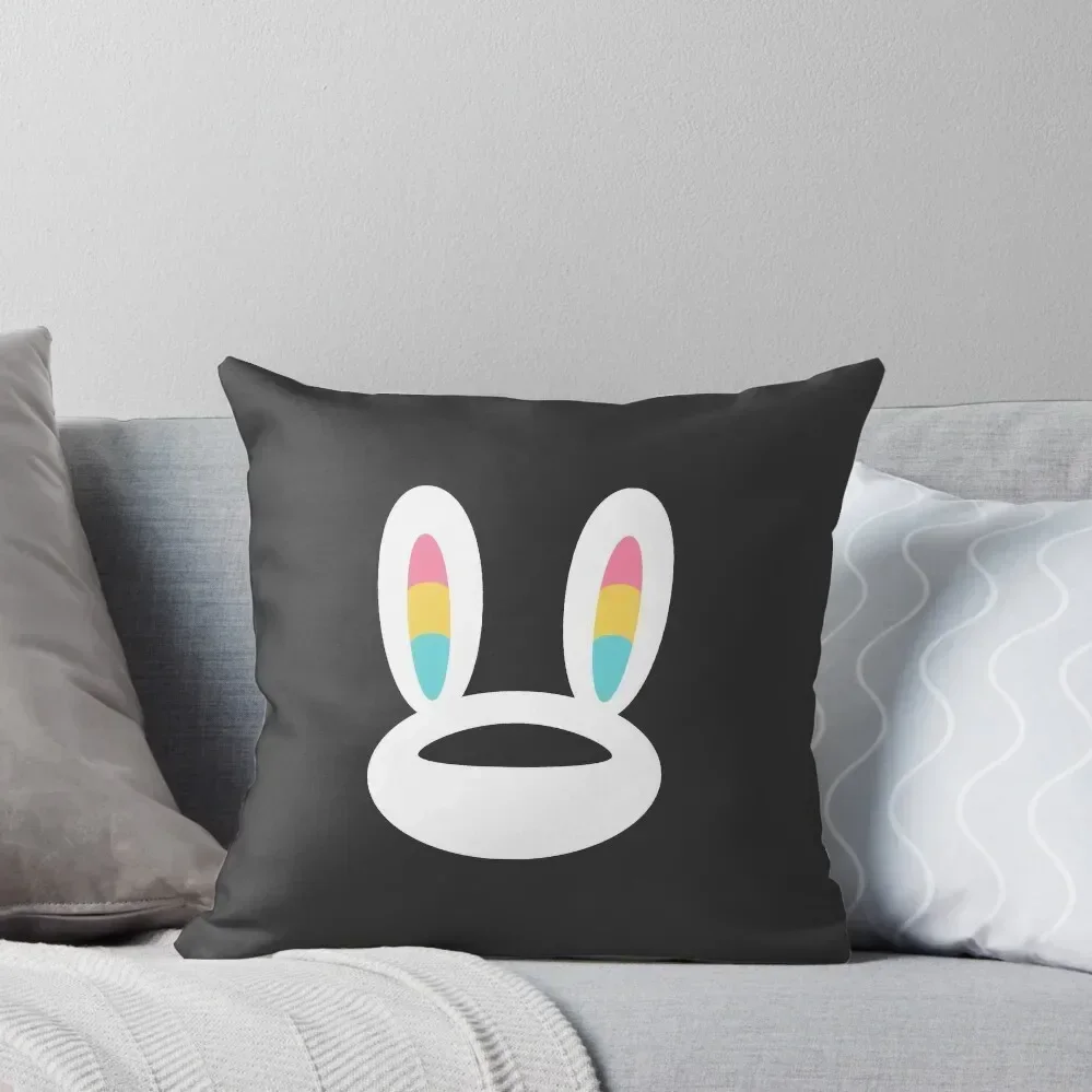 

Pogo Space Bunny White Throw Pillow Pillow Covers Decorative pillows decor home christmas supplies Plaid Sofa pillow