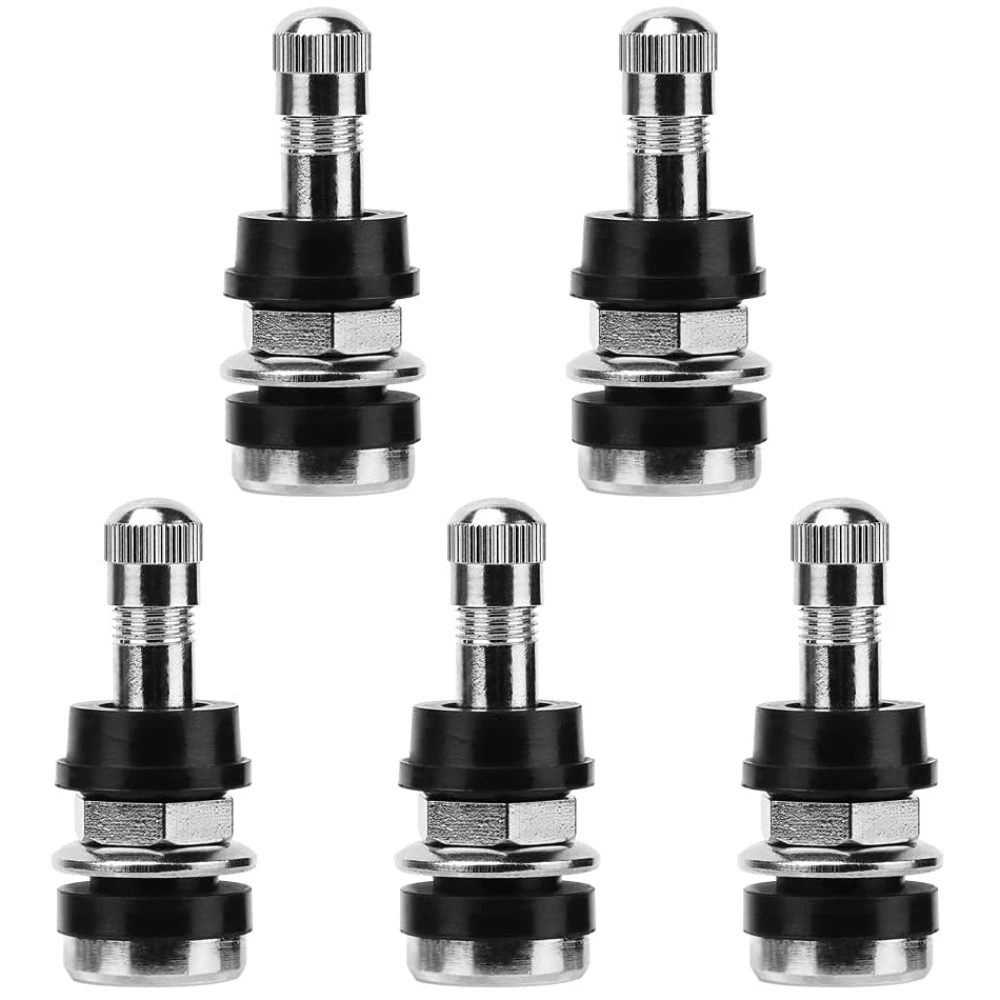 

5pcs TR416 Tire Valve Stems - Outer Mount Metal Valve Stem High-Pressure Metal Clamp-in Valves for 0.453" and 0.625" Rim Hole