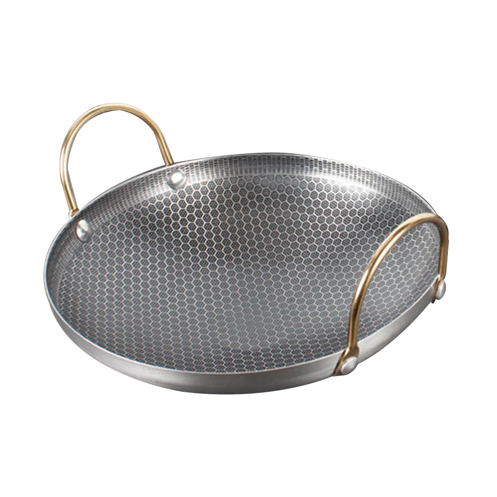 

Thickened Dry Pot Stainless Steel Kitchen Cookware Alcohol Stove Compatible Easy Clean Non Slip Handle Practical Cooking