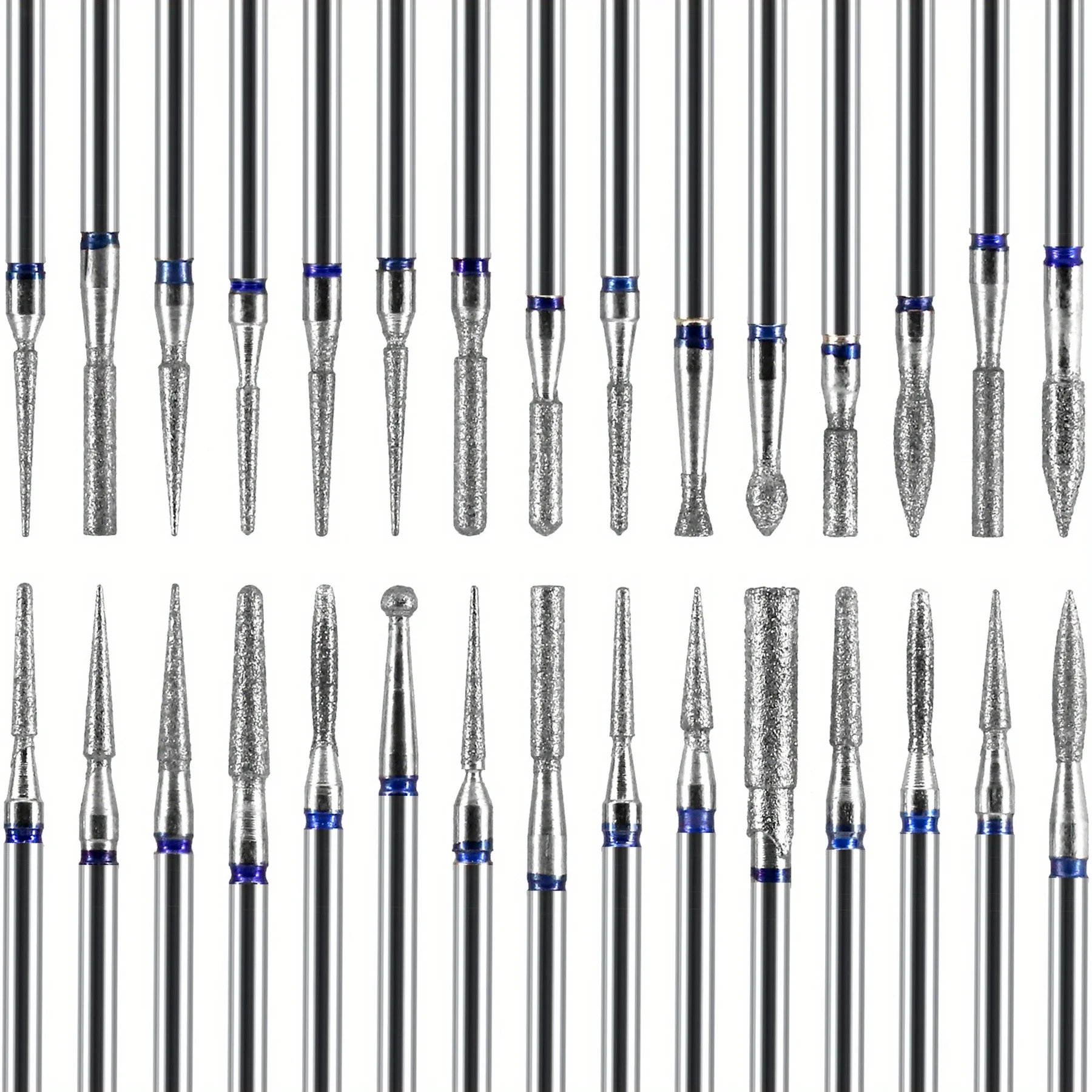 30PCS/BOX Diamond Nail Drill Bits Set，Precision Cuticle Bits, Highquality Bits，Nail Tech Manicure Pedicure Remover Tools for Acr