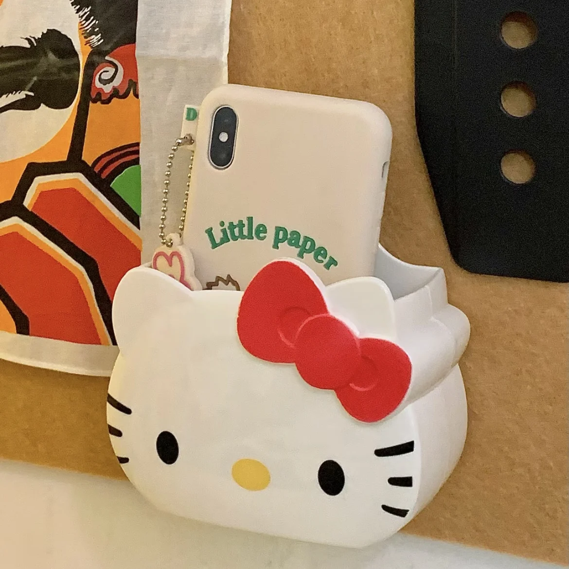 Sanrio Hello Kitty Bathroom Table Organizer Wall Shelf Cute Kt Cat Home Storage Rack Hanging Sundries Storage Holder Punch-Free image 6