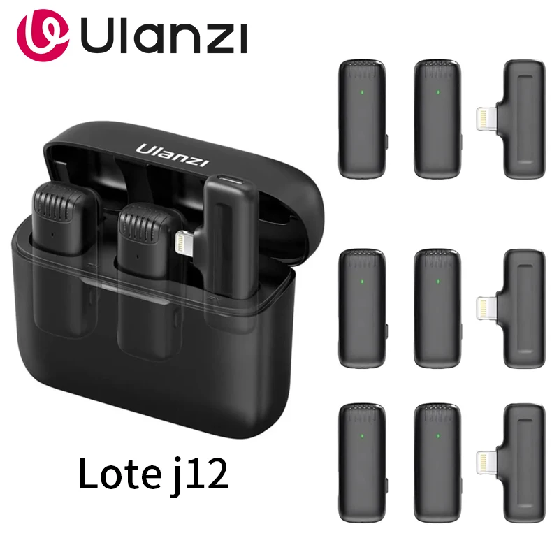 

Ulanzi J12 Wireless Lavalier Microphone 5/10/15 PCS Pack Lapel Microphones Set Short Video Recording Mini Mic For iPhone Android
