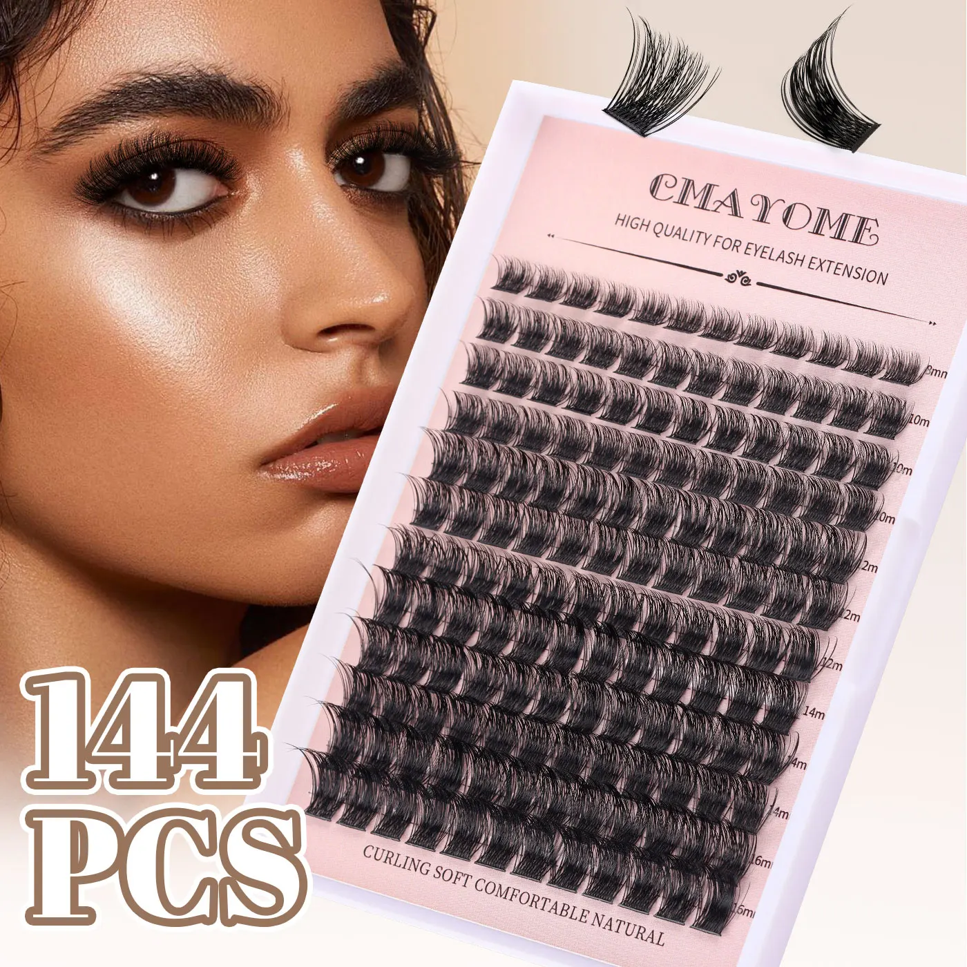 8-16mm False Eyelashes 144pcs Individual lash extensions cluseter lashes thin heat bonded premades volume fans Eyelash Cosmetic