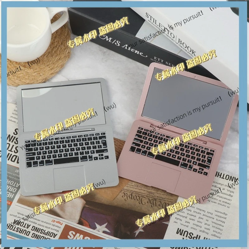 Portable pocket laptop-shaped makeup transparent mirror, good-looking and interesting