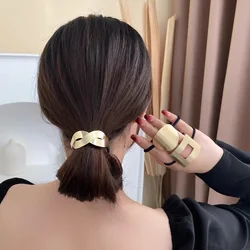 Cuerdas para el cabello de geometría Mental para niñas y mujeres, bandas de goma suaves y onduladas, anillos para el cabello, coleteros, tocado