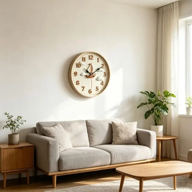 Clock with Raised Numerals for Living Room Bedroom Study Entryway and Indoor Use D2RD