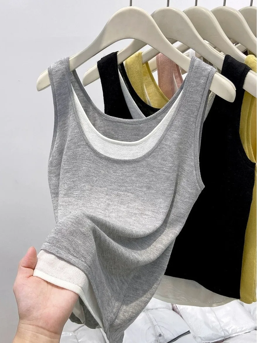Summer Loose Strapless Vest Women's Design Large Size Versatile Outerwear Slimming Sleeveless Top Inner Wear Casual Outfit