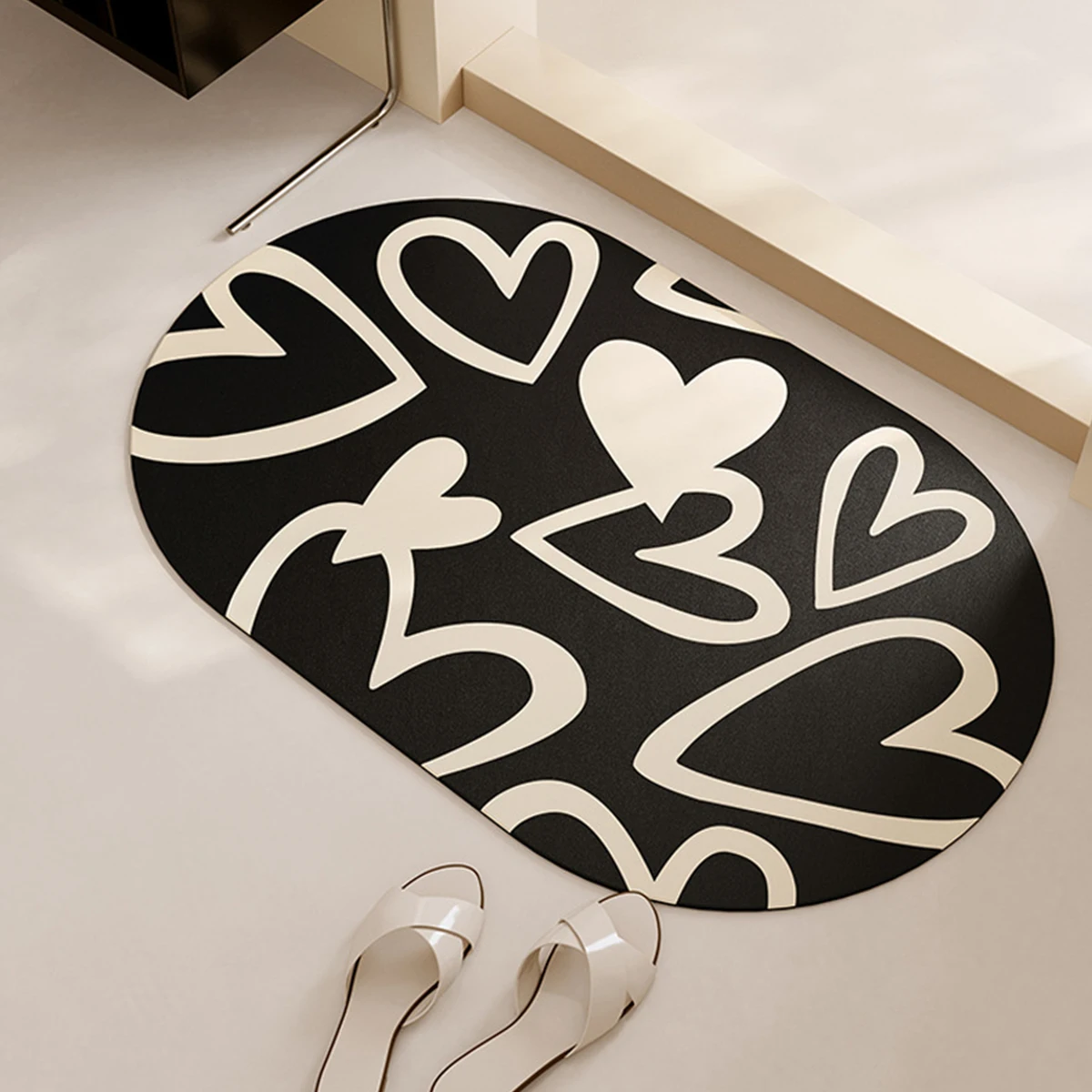 Bathroom Non Slip Mat Water Absorbing Quick Drying Door Mats Love Diatomaceous Mud Entering Door Rug Kitchen Rugs Foot Mat