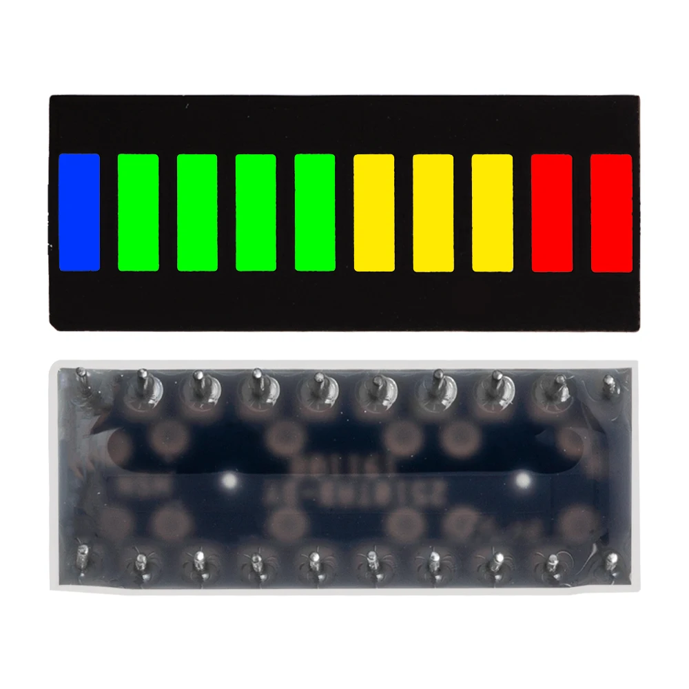 Barre lumineuse LED à segments numériques multicolores – Tube plat super lumineux à 10 grilles B10BRYGB (2R + 3Y + 4G + 1B)