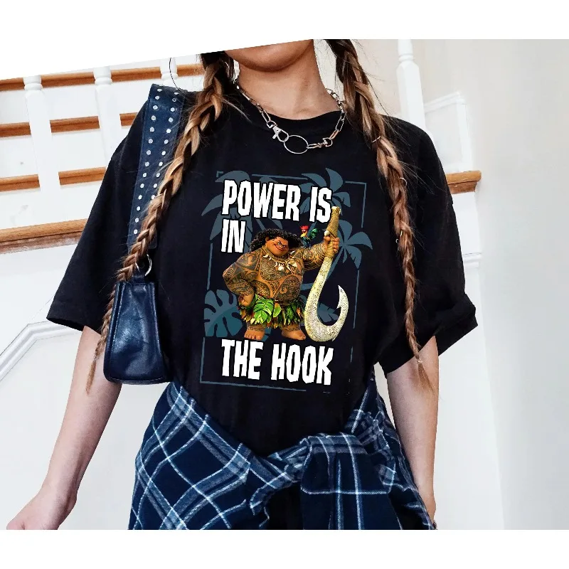 

Disney Moana Maui Power in Hook Portrait T-shirt Family Matching T-shirt, Disney Park Tour Gift Unisegate and Children's T-shirt