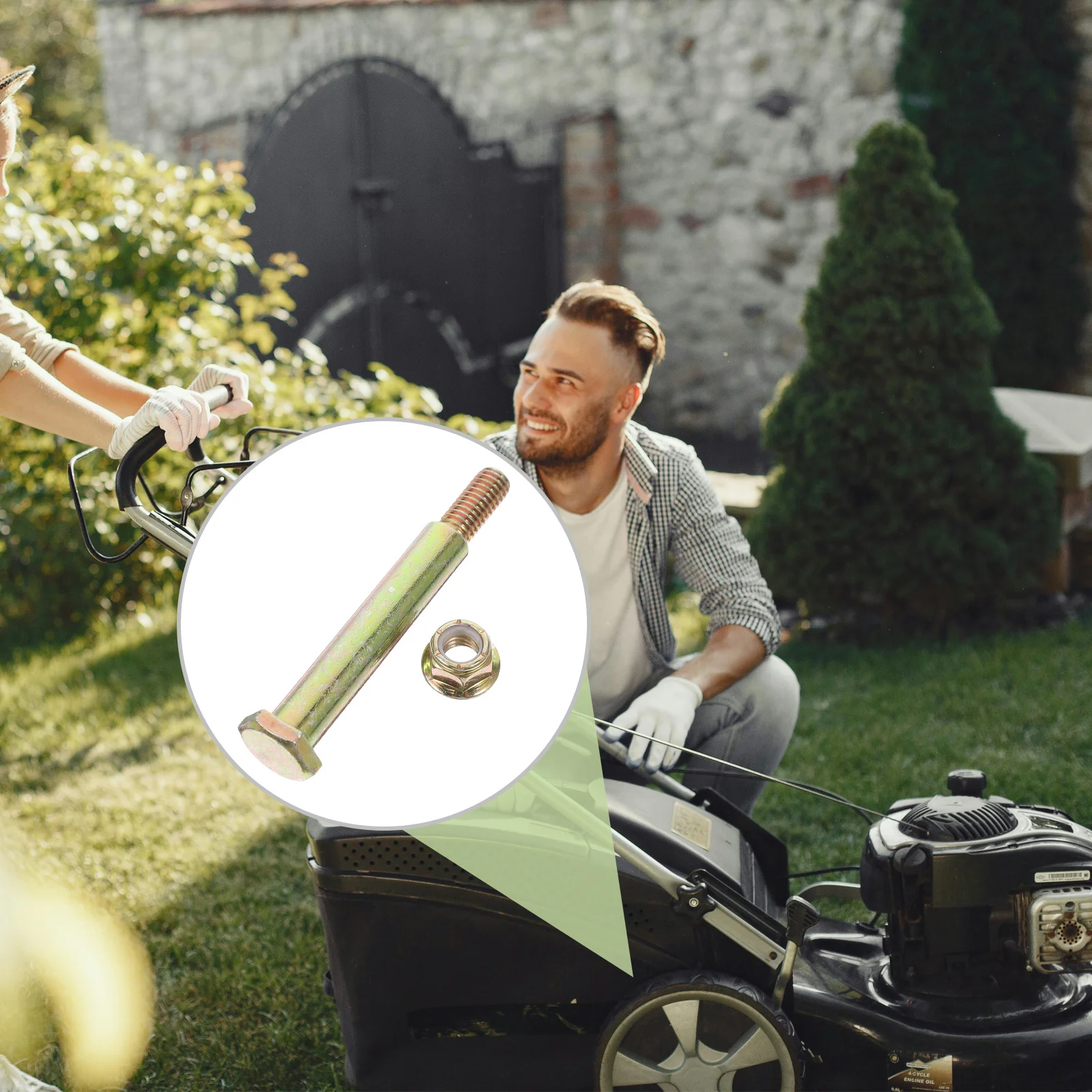 

1Set Wheel Bolt Nut Set for Lawn Mower Rear Wheel Compatibility with Deck Wheels Universal Fit Easy Installation Steel Build