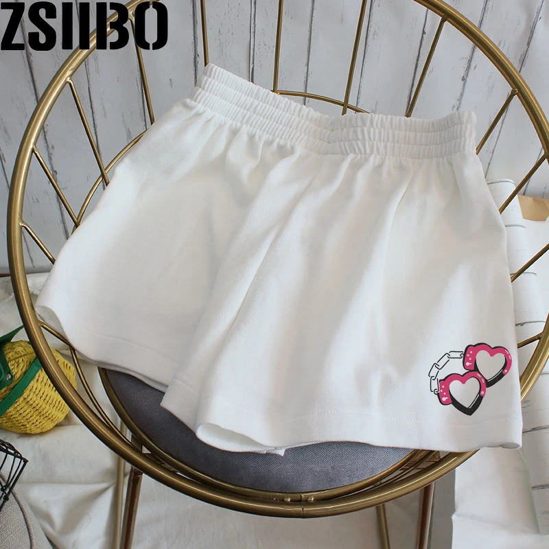 Elastic waist casual beach party size sports shorts female summer female shorts Shorts Y2k Sweet, cool and cute pattern