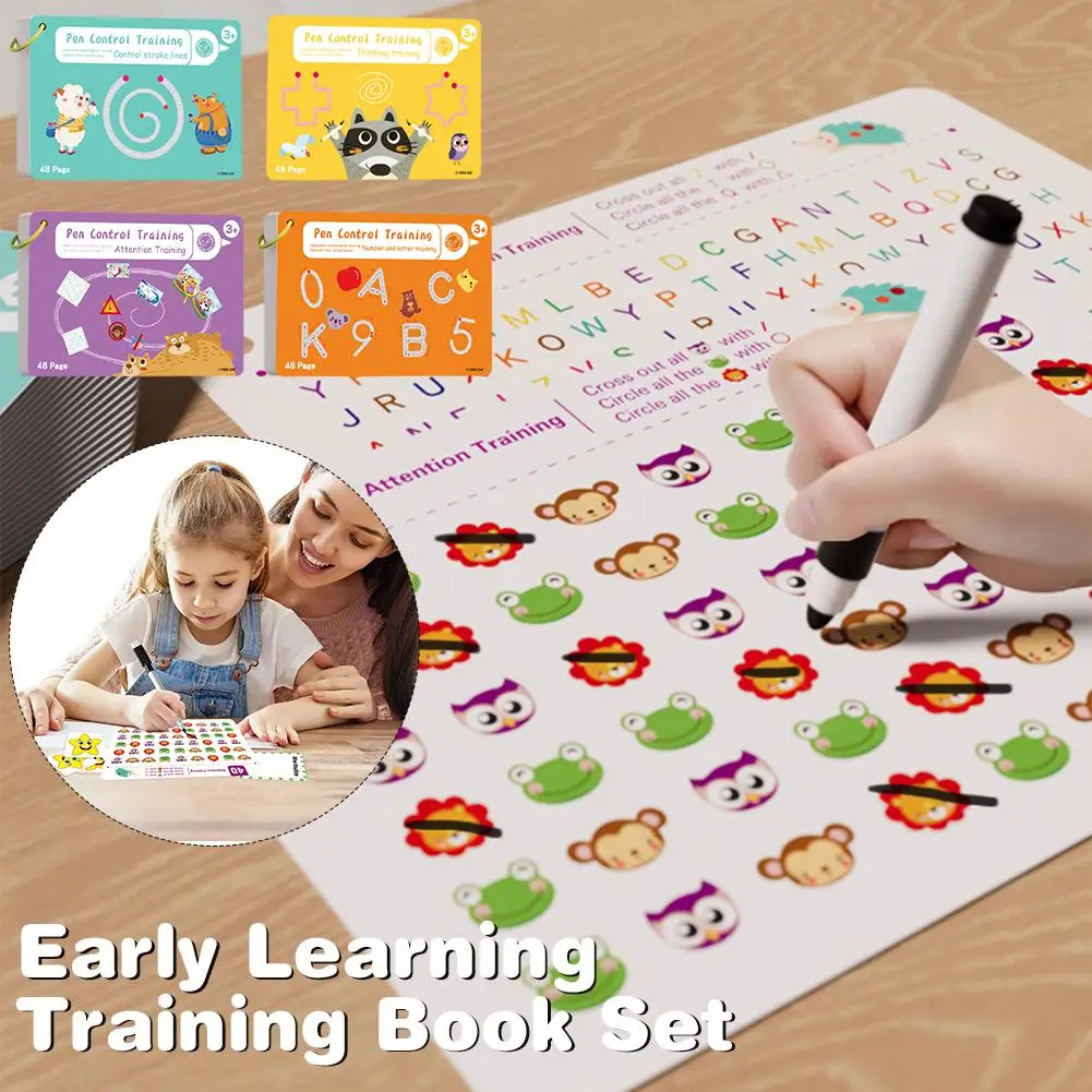 Pen Control Training Book Kindergarten Paper Fun Children's Baby Education Basic Card Entry-level Calligraphy Practice Earl G9G1