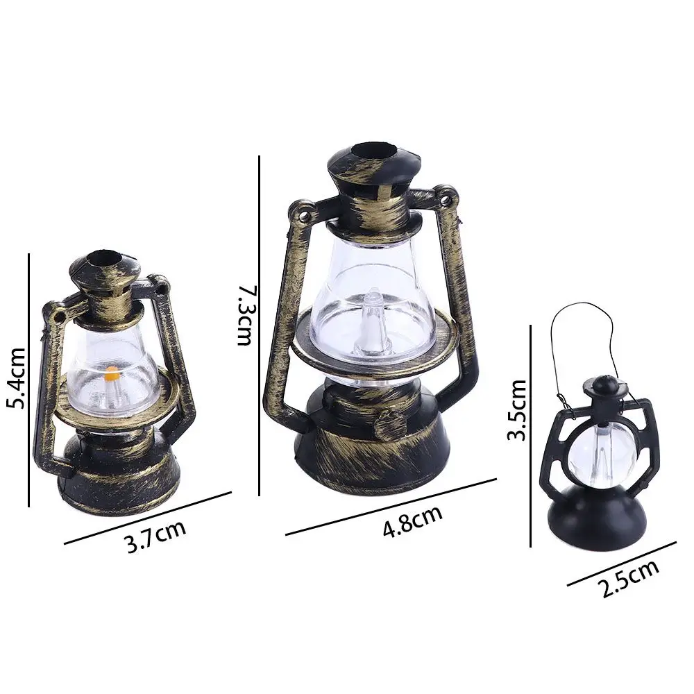 1:12 1:6 Scale Miniature Oil Lamp Dollhouse Accessories Mini Kerosene Lantern Doll House Decor Scene Ornaments Pretend Play