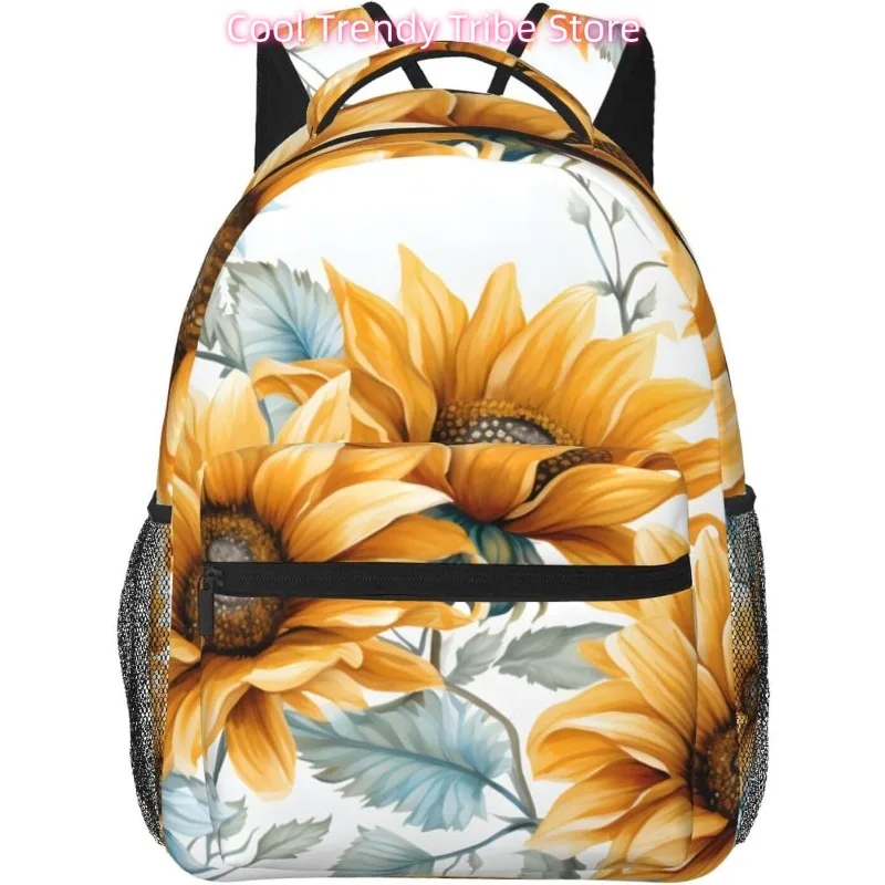 

laptop bag back to school Summer Sunflowers Leaves Lightweight Laptop Backpack Lightweight Multipurpose Travel Casual Daypack Un