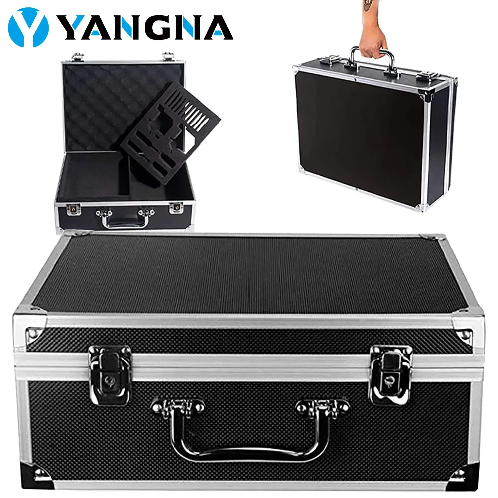 Profession Tattoo Box Multi-Function Tattoo Kit Carrying Case Machine Storage Box Lock Aluminum Makeup Travel Carry Box Supply