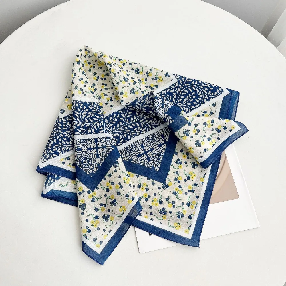 

Retro Thin Cotton Square Scarf Korean Scarf Hair Band Cashew Nut Print Silk Scarf Breathable Headband Small Scarves Vacation