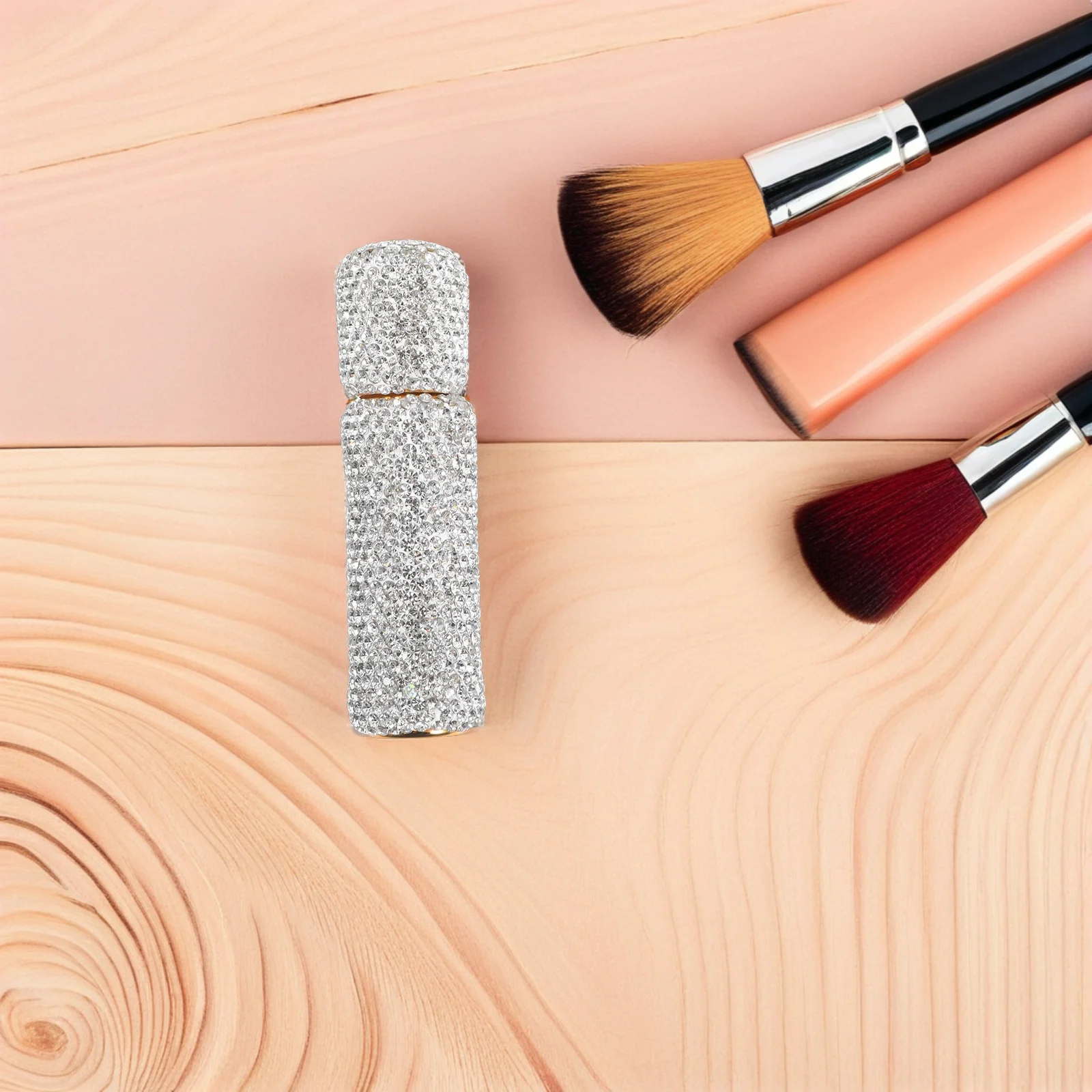 زجاجة زيت عطري دوارة مرصعة بالألماس من حجر الراين، صغيرة قابلة لإعادة الملء، محمولة للحماية من الأشعة فوق البنفسجية، حجم السفر، قارورة فارغة للنساء #1