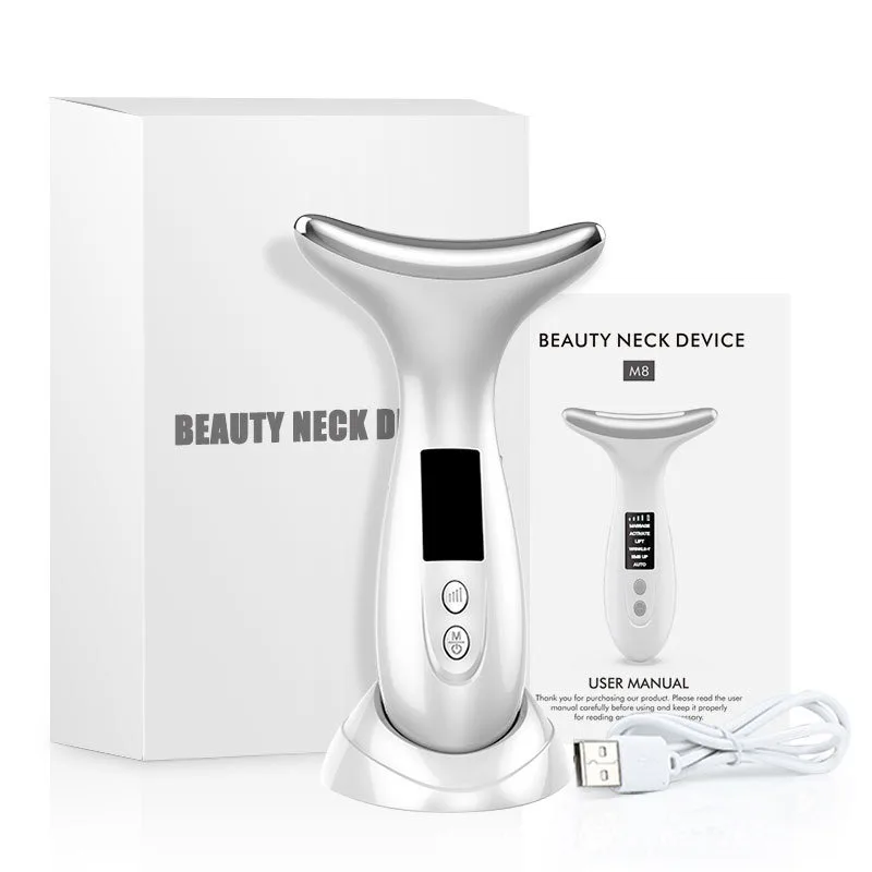 Electric 7 Color Light Neck Face Lift Massager Skin Care Hot Compress Wrinkle Removal Beauty Device Neck Lifting Massager