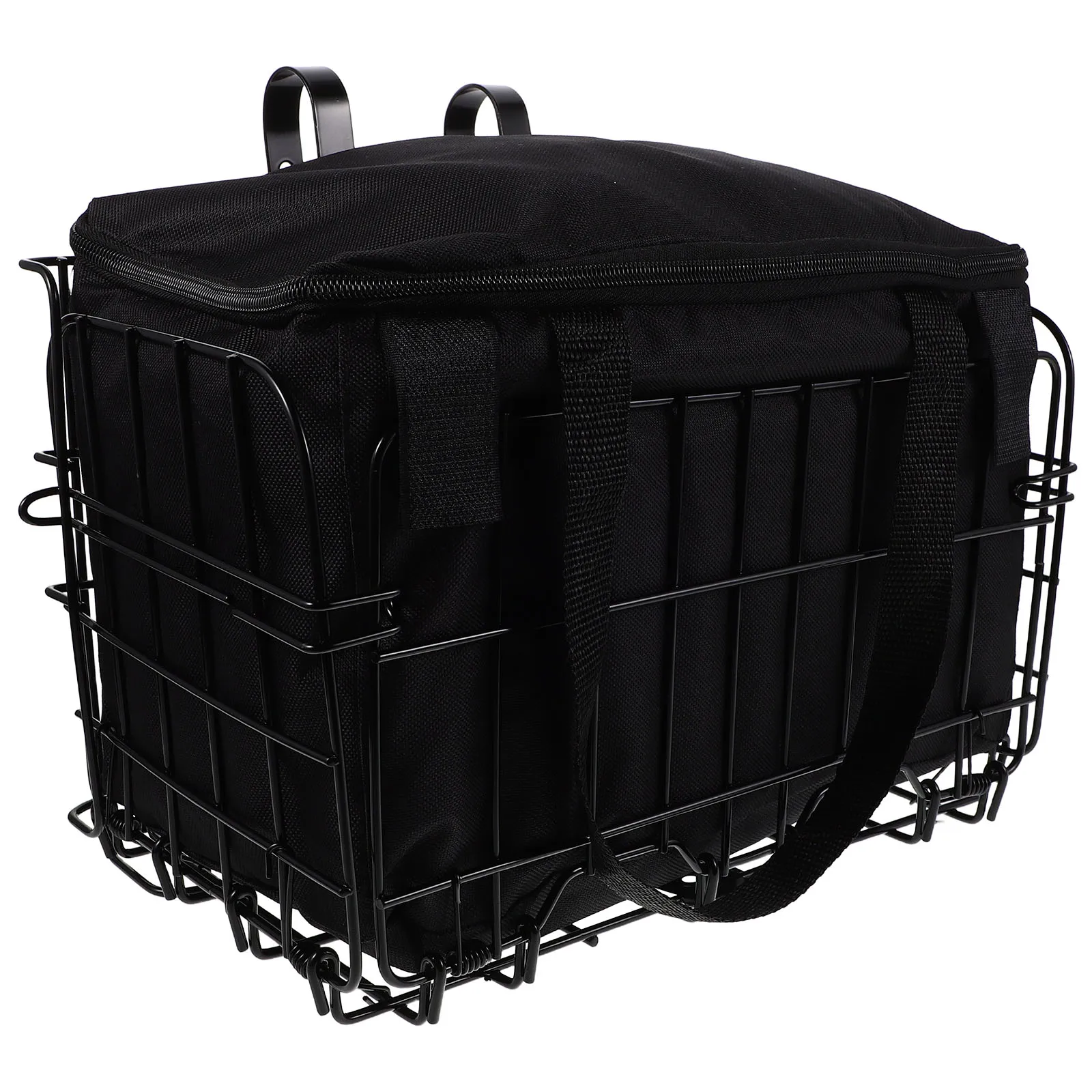 

Folding Bike Basket Frame Bicycle with Removable Liner Bag Metal Front
